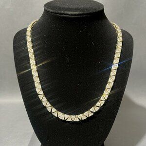 Vintage Suzanne Somers Clear CZ Trilliant Necklace in Sterling Silver